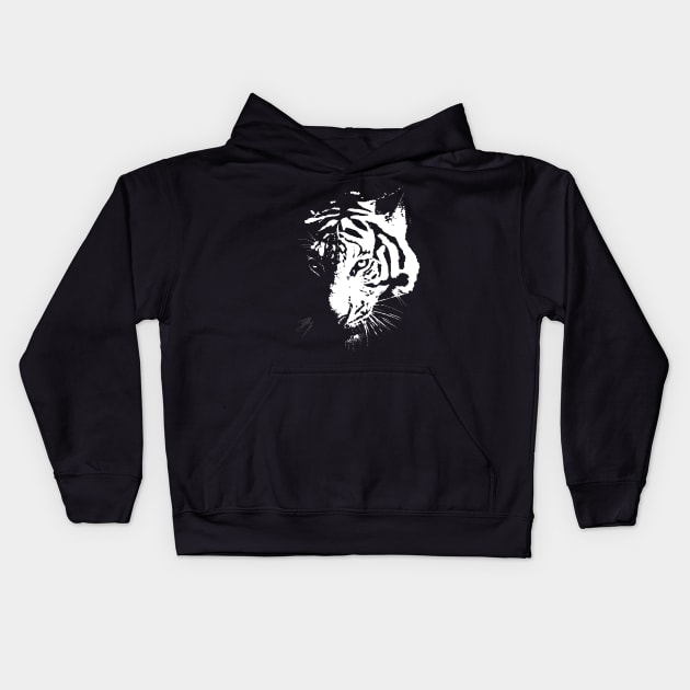 White Tiger Kids Hoodie by GrizzlyVisionStudio